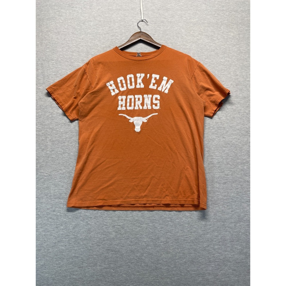 Texas Longhorns T Shirt Mens L Burnt Orange Anvil NCAA Football Spots Athleisure